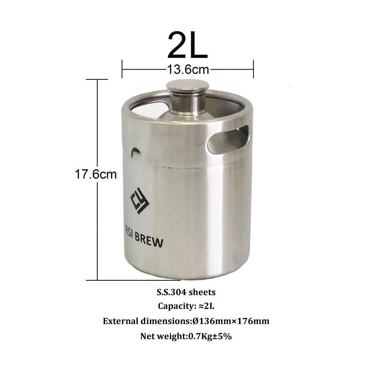 2L stainless steel mini  beer Keg mini barrel beer keg 2 litre beer keg