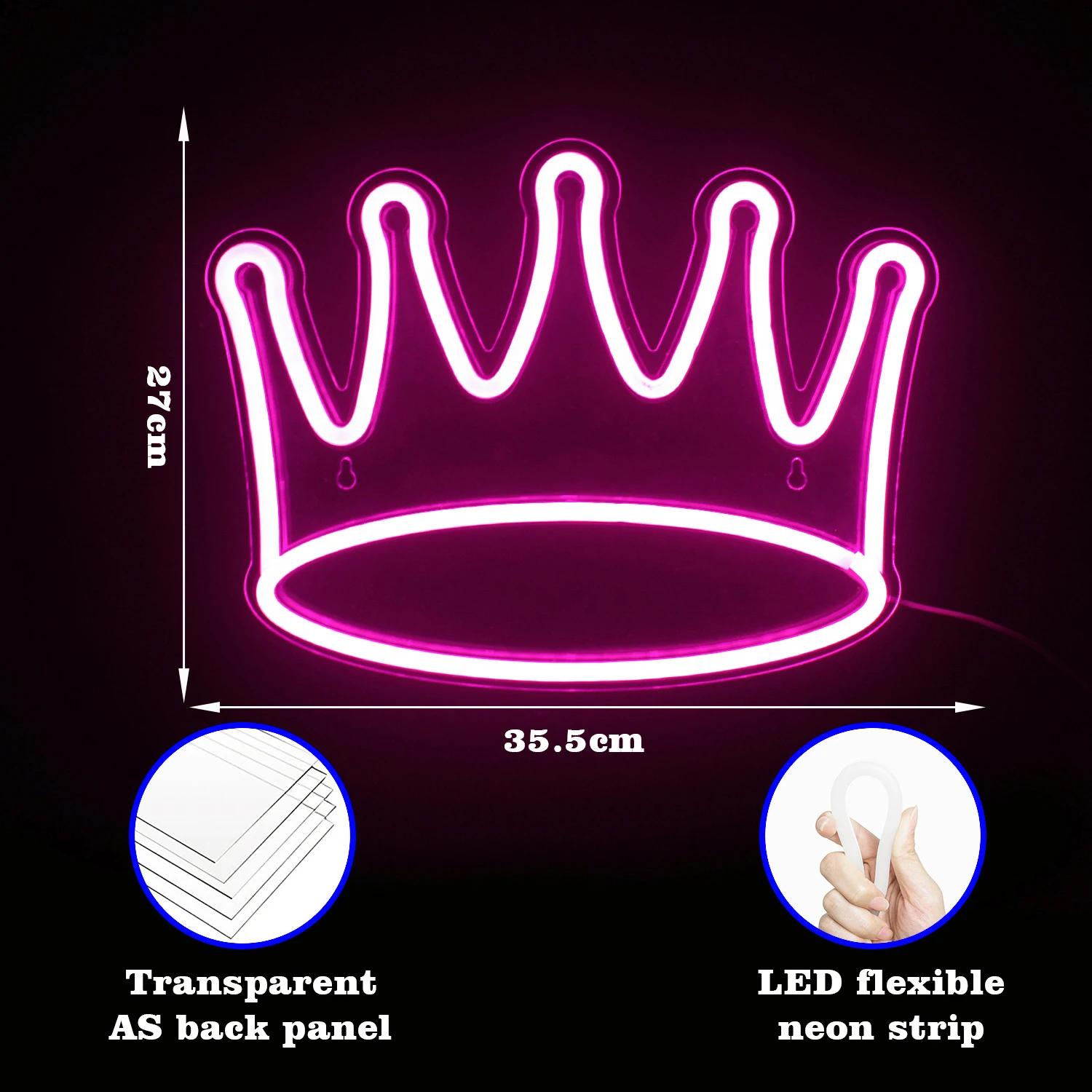 Wanxing Birthday Neon Sign Custom  Crown LED Neon Light Party,Sweet Birthday Gifts