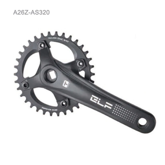 Black Andized Cr-Mo Spindle 2pcs 32 to 42T Single Chain ring Chain Wheel Crankset