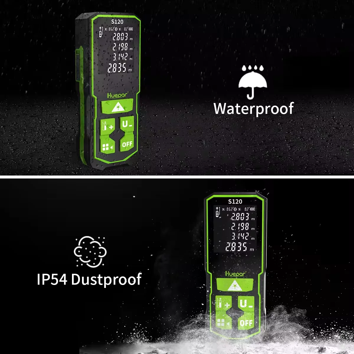 Huepar S120-G 2023 New laser measuring equipment Laser rangefinder Green Light handheld rangefinder