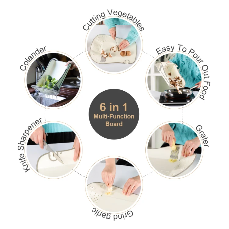 Wholesale Outdoor Custom Kitchen Portable Plastic Foldable Chopping Block Cutting Board