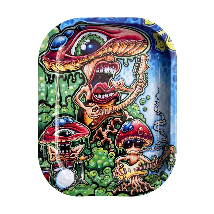 Custom Wholesale 18*14cm Metal Tin Tray Tinplate Tray for Rolling Pre Rolls