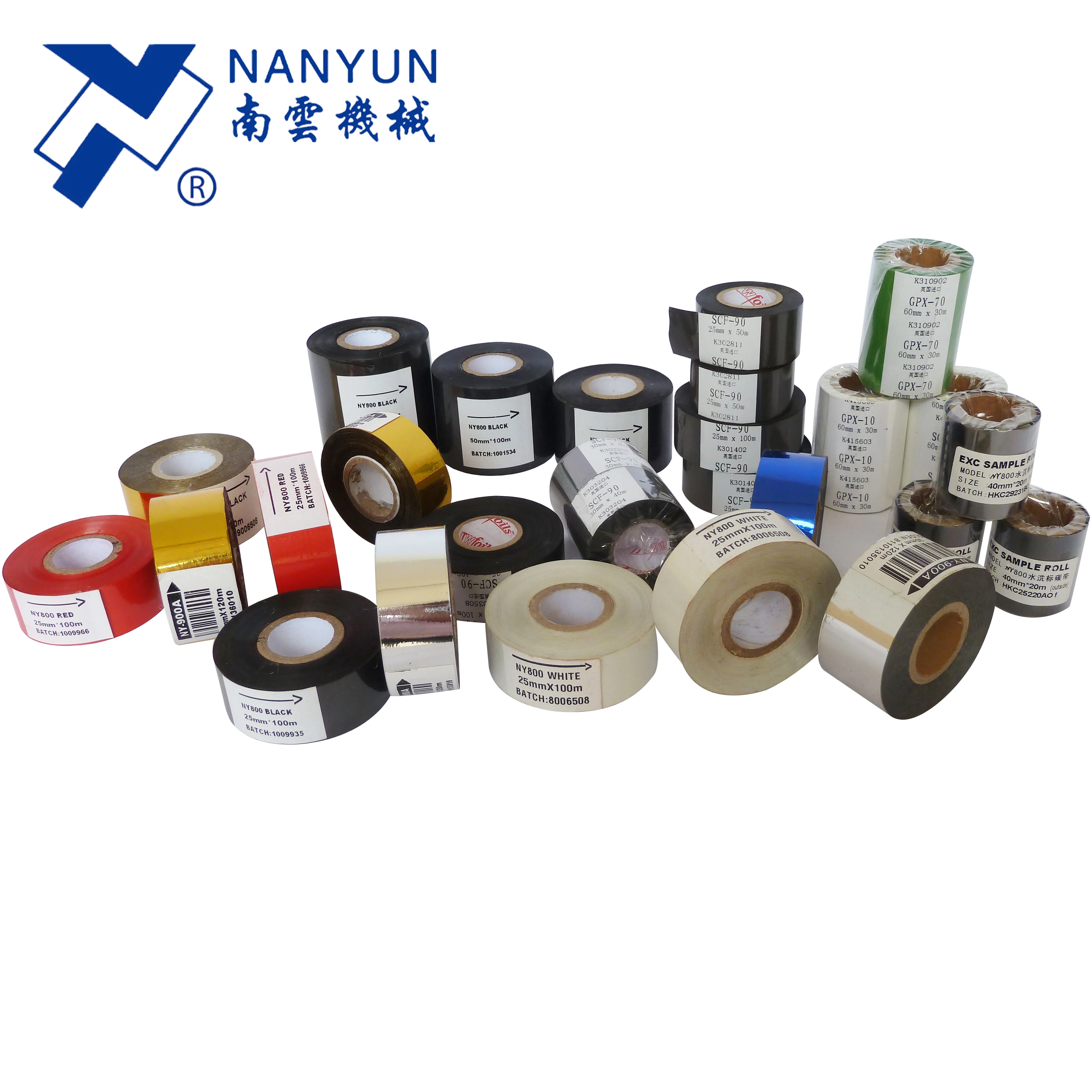 hot stamp tape foil ribbon FC2 FC3 LC1 NY800 SCF900 for mrp expiry date and batch stamping printing machine