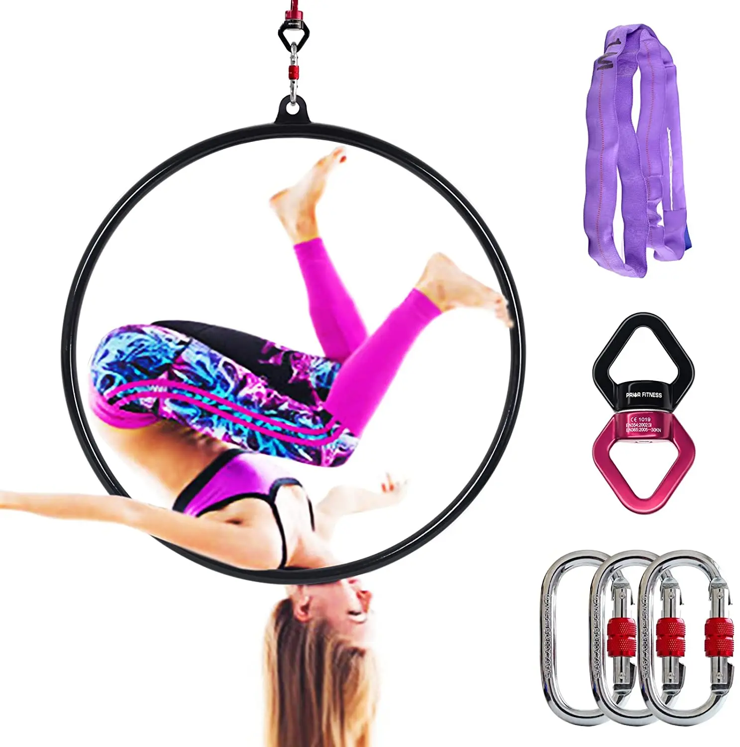 Gym Fitness Gymnastics Exercise Belt Yoga Rings Dance Hoop Aerial Lyra Hoop