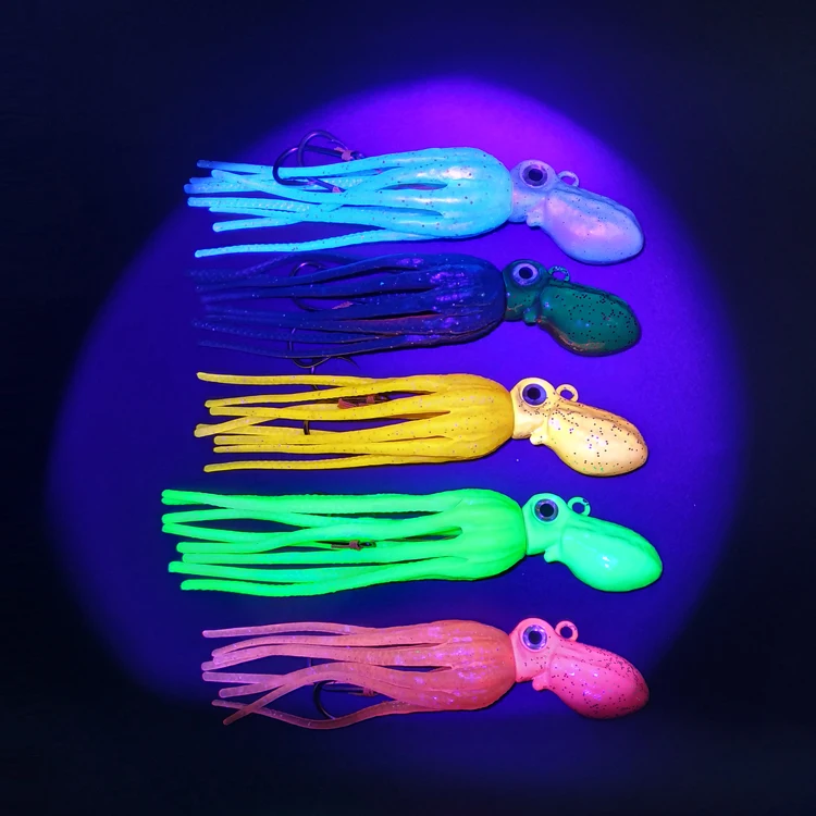  MICLURE-SL113-100/150/200/260/300g-приманка-осьминог свинцовая головка sfot tail