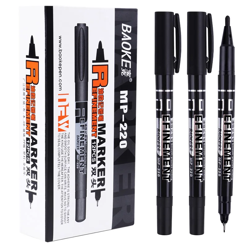Dual Tip Twin Tip Permanent Marker Pen Permanent Art Marker Pen Non-toxic Paint Fineline Double Ended Sketch Markers