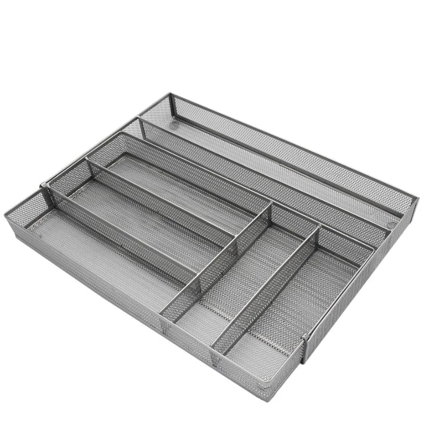 Metal Desk Organizer Stationery Tray Desk Stationery Drawer Organizer for Neatly Containing Pens Paper Clips Scissors Note Pads