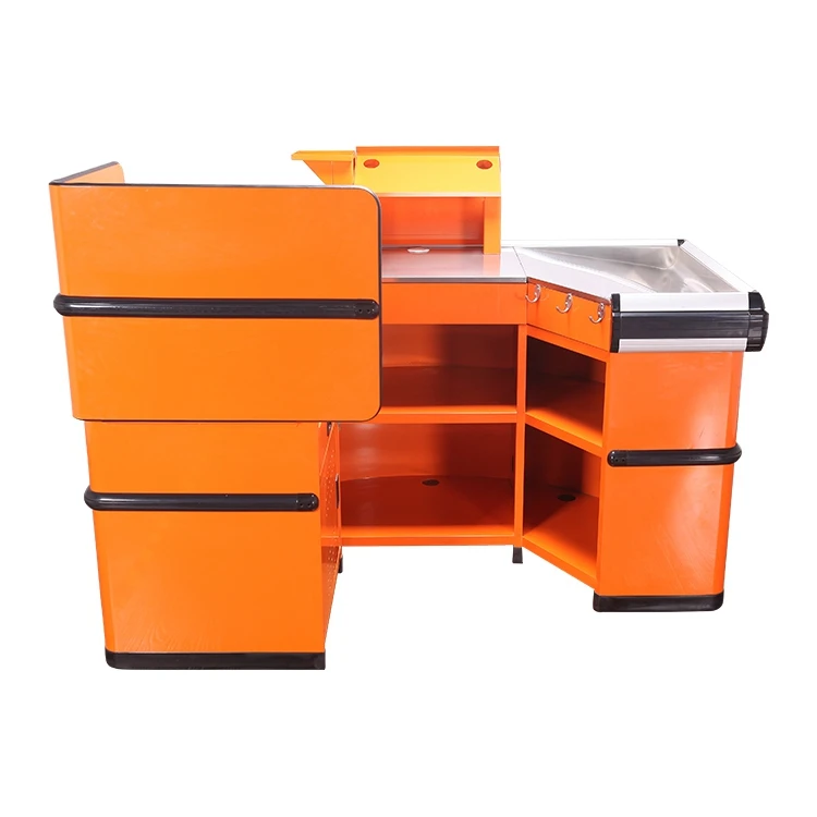 Cheap Grocery Market Retail Stores Cash Register Counters Curved Checkout Cash Counter