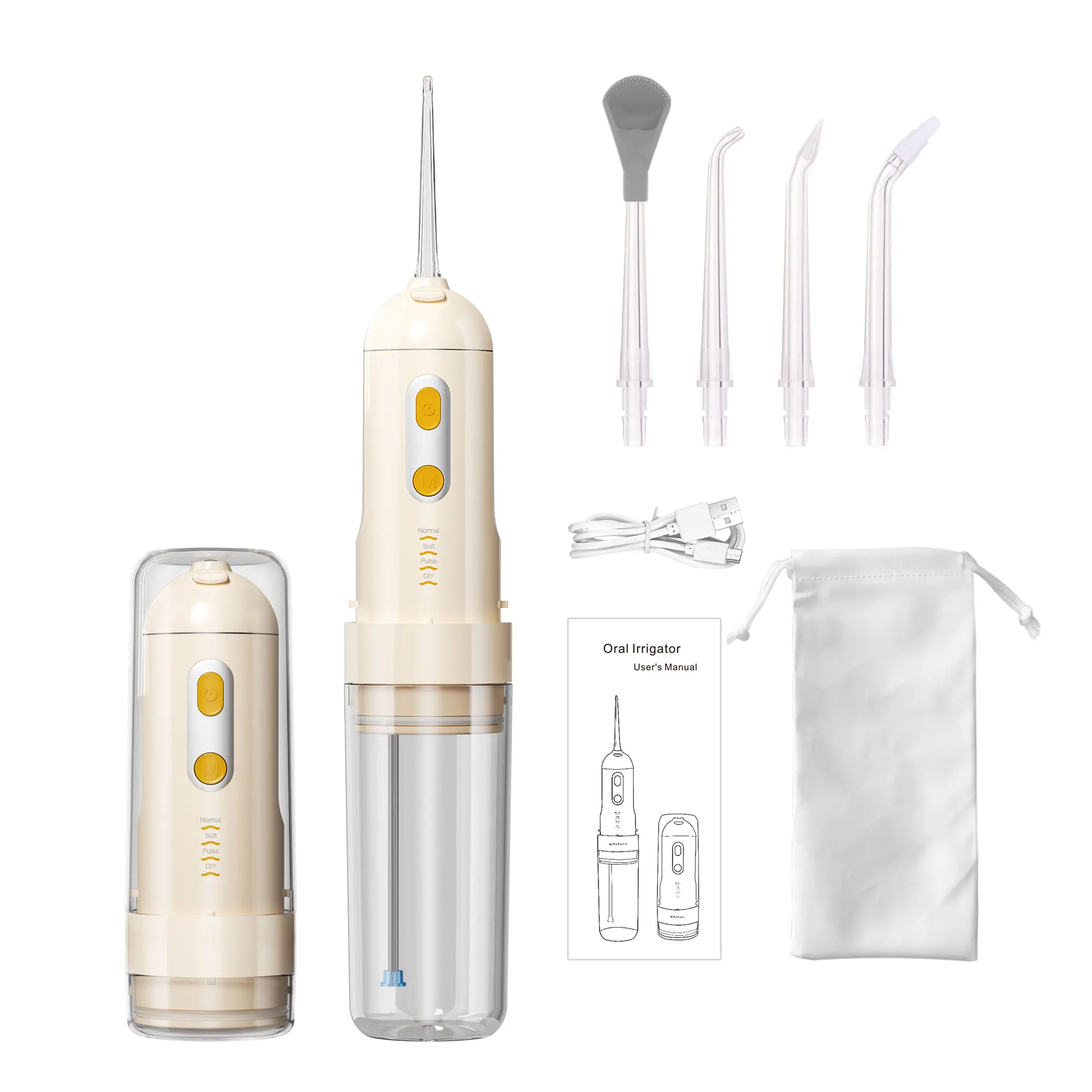 Manufacturer Water Flosser Teeth Cleaning Cordless Oral Irrigator With 3 modes 4 Jet Tips Tooth Flosser