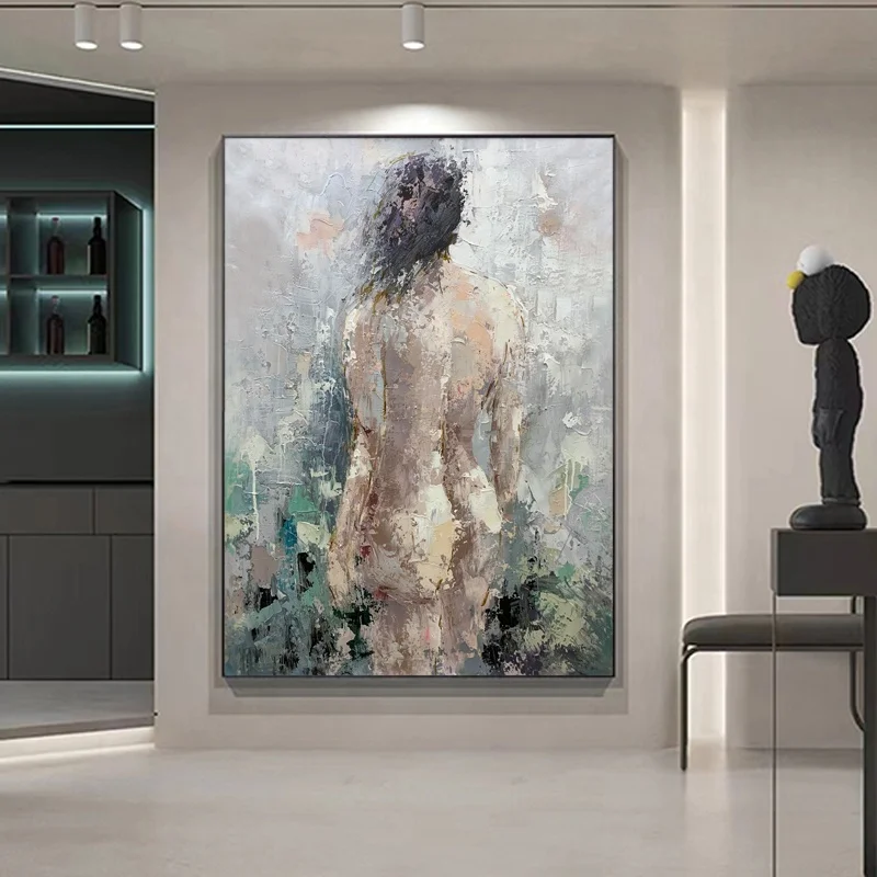 Home Decorations Abstract Nude Lady Oil Paintings Canvas Wall Art Living Room Hand Painted Naked Painting