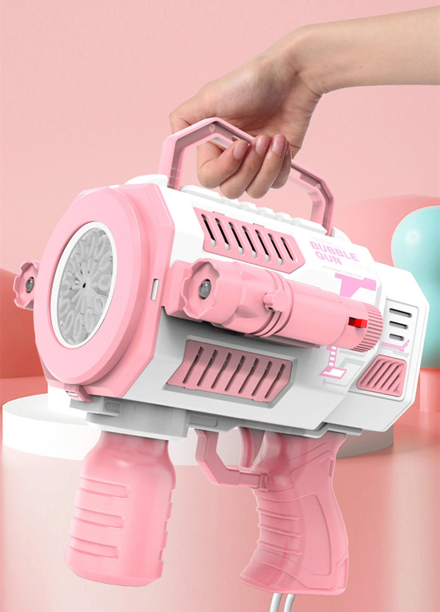 2022 New Cheap Electric Automatic Blower Boom Bubble Gun 12 Hole Bazooka Bubble Machine Gun Flashlight With Bag