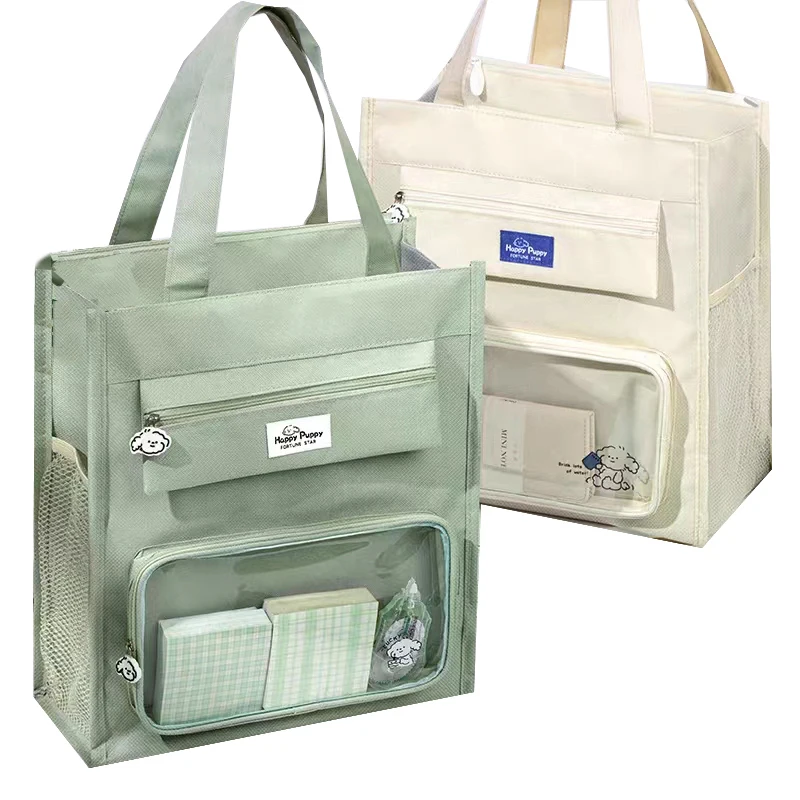 Boys and Girls Large Capacity One Shoulder Cute Cartoon Multifunctional Storage Materials Textbook Art Bag Study Bag