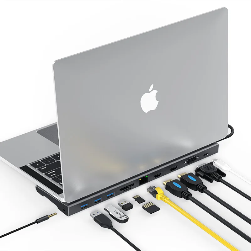  Разные порты 11 в 1 Usb-хаб с подставкой двойной 4K Hd 100 Вт зарядка Pd переходник портом 3 0 тип Usb C