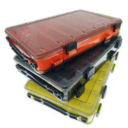 So-Easy Double-sided wooden shrimp box yellow orange lure lure box sea fishing plastic bait storage box with handle