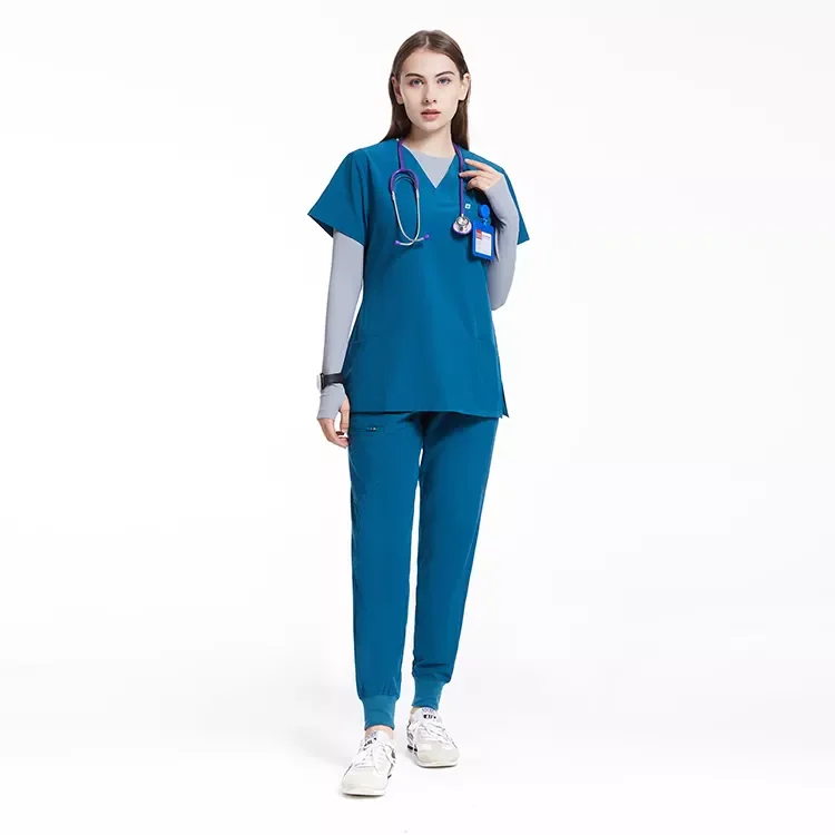 Spandex Breathable Nursing Scrubs Uniforms Sets Fashionable Medical Scrubs Sets