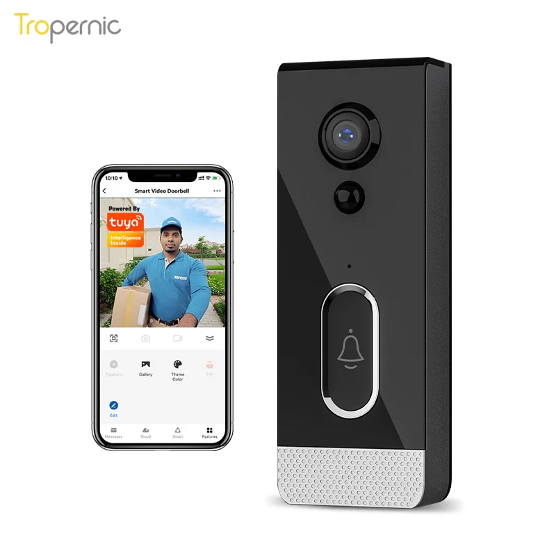 Smart Video Wireless Security Chime 1080P Tuya Wifi Electric Ring Waterproof Ip65 Ring Doorbell Camera