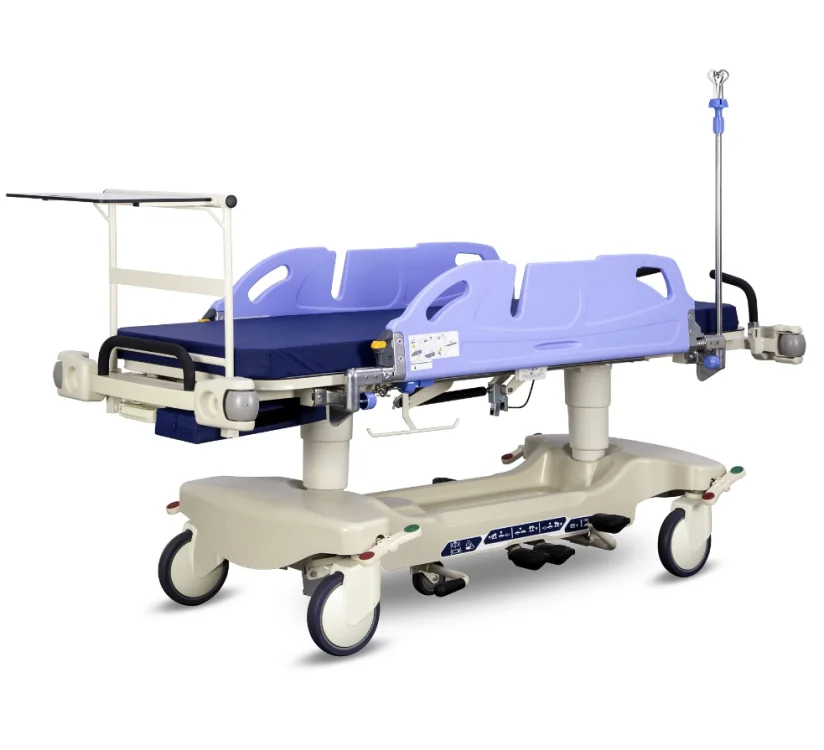 HOCHEY Portable Hospital Emergency Trolley Bed Medical Ambulance Stretcher Folding Stretcher For Rescue Transfer Patient