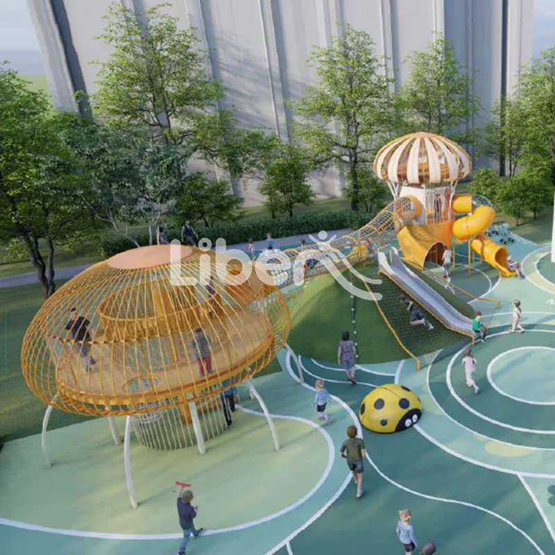 children full ropes play ground for kids climber slide