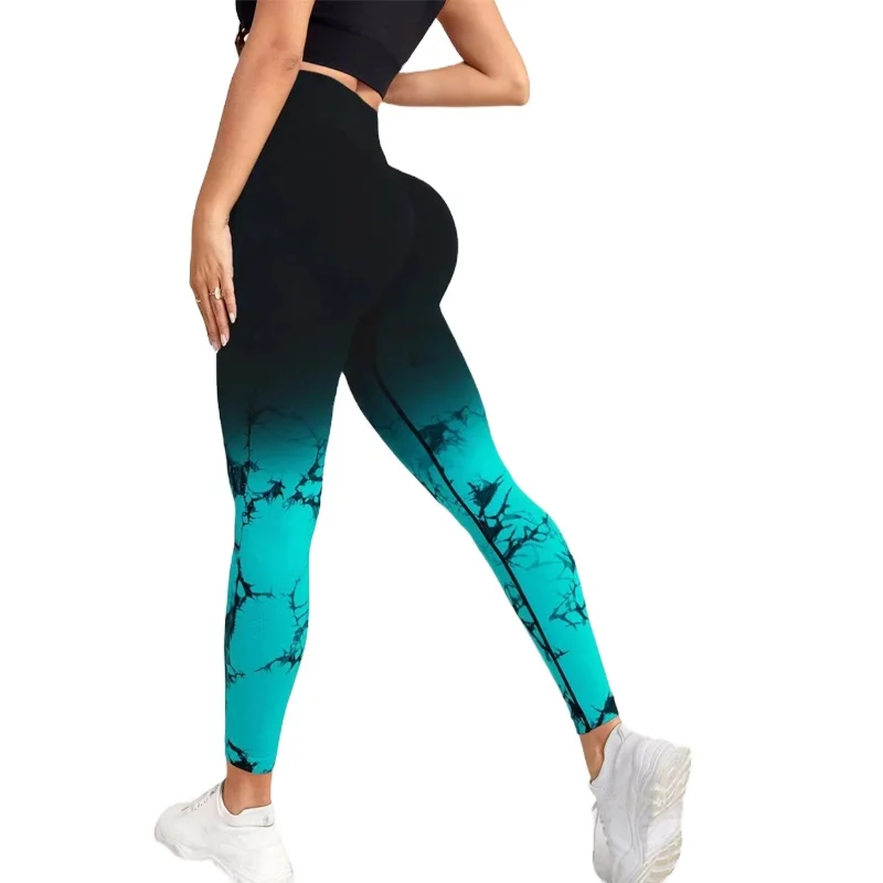 2024 NEW MSR MS645 New Hot Selling Tie dye Girl High Waist Peach Hip Lifting Fitness Leggings Custom Women Gym Skinny Sport wear