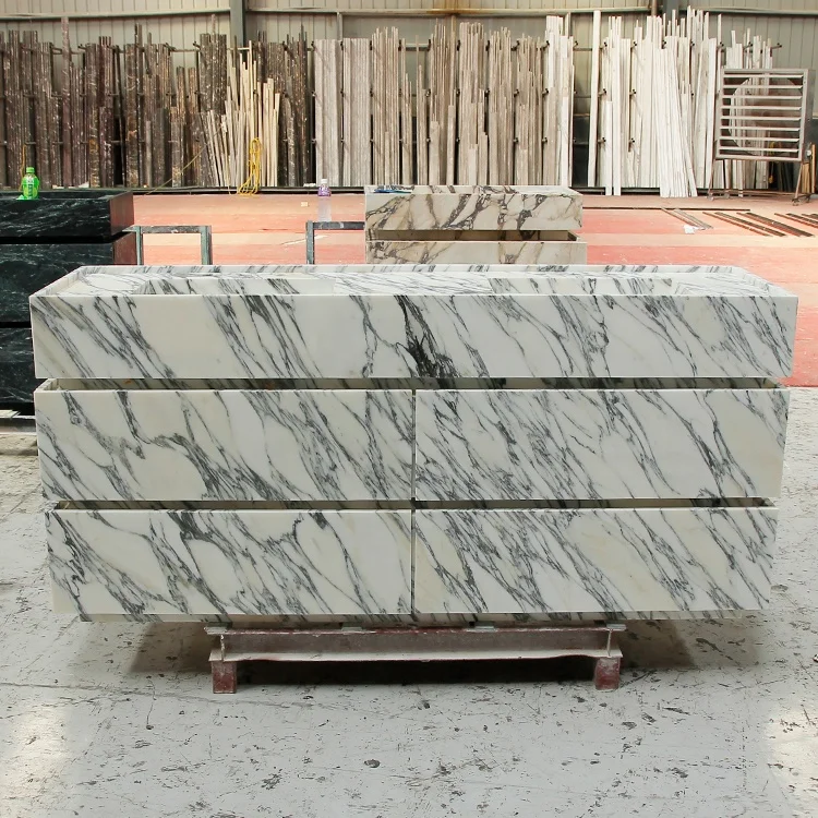 Arabescatto Marble Free Standing 180Cm Drawer Storage Cabinet Hotel Double Sink Bathroom Vanities Sink 70 Inch Bathroom Cabinet