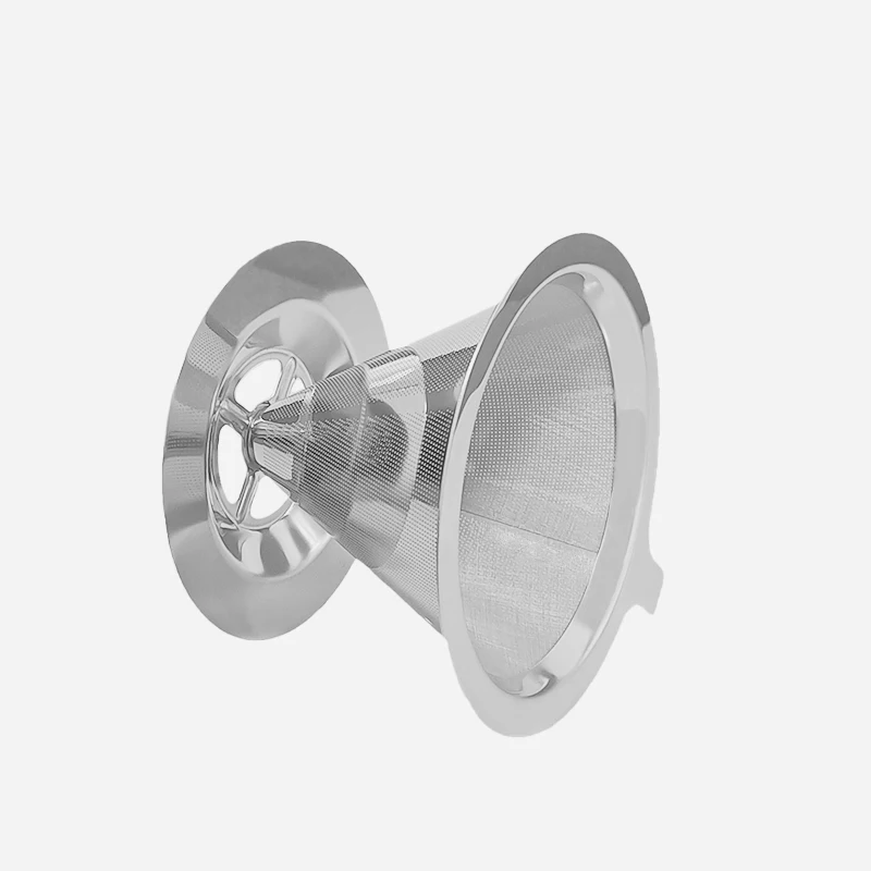 Pour over Coffee Dripper Kit Reusable Stainless Steel Coffee Filter Mesh Metal Drip Coffee Cone Brewer Pourover