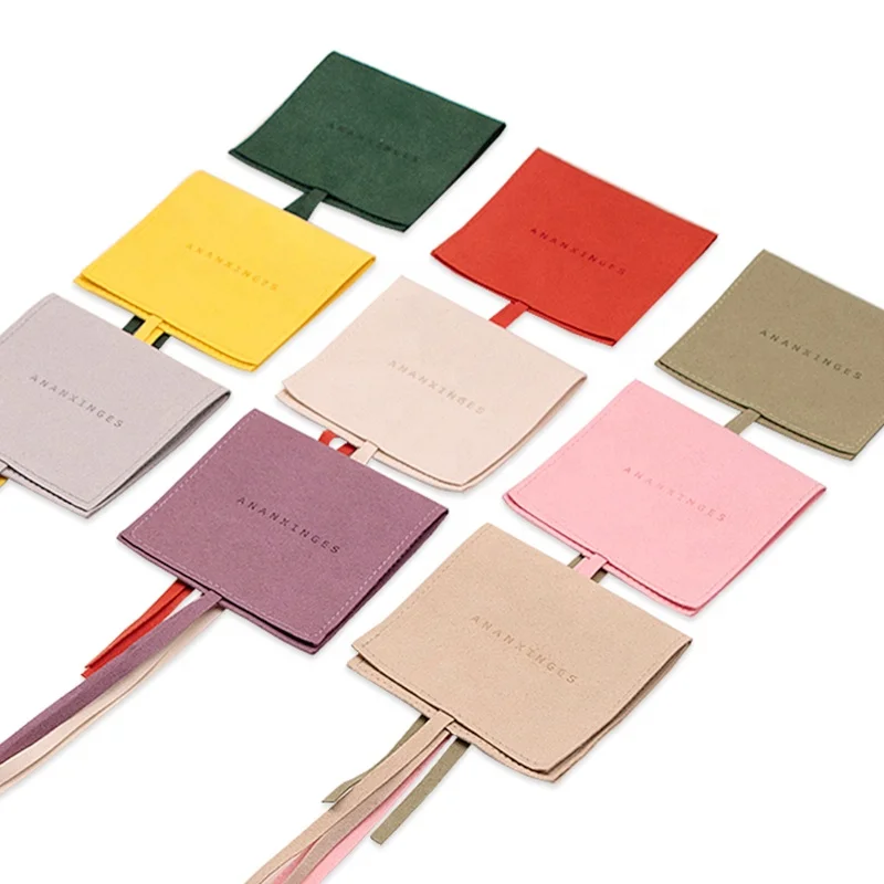 Роскошные мешочки для ювелирных изделий с логотипом под заказ замшевая бархатная маленькая сумка на шнурке