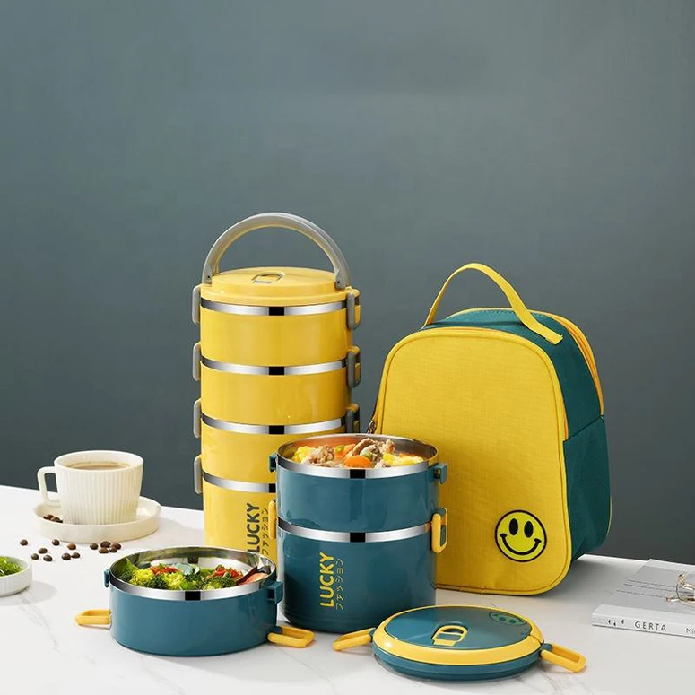 New Arrival Stainless Steel Thermal School Kids Children Tiffin Bento Lunch Box With Lunch Box Bag