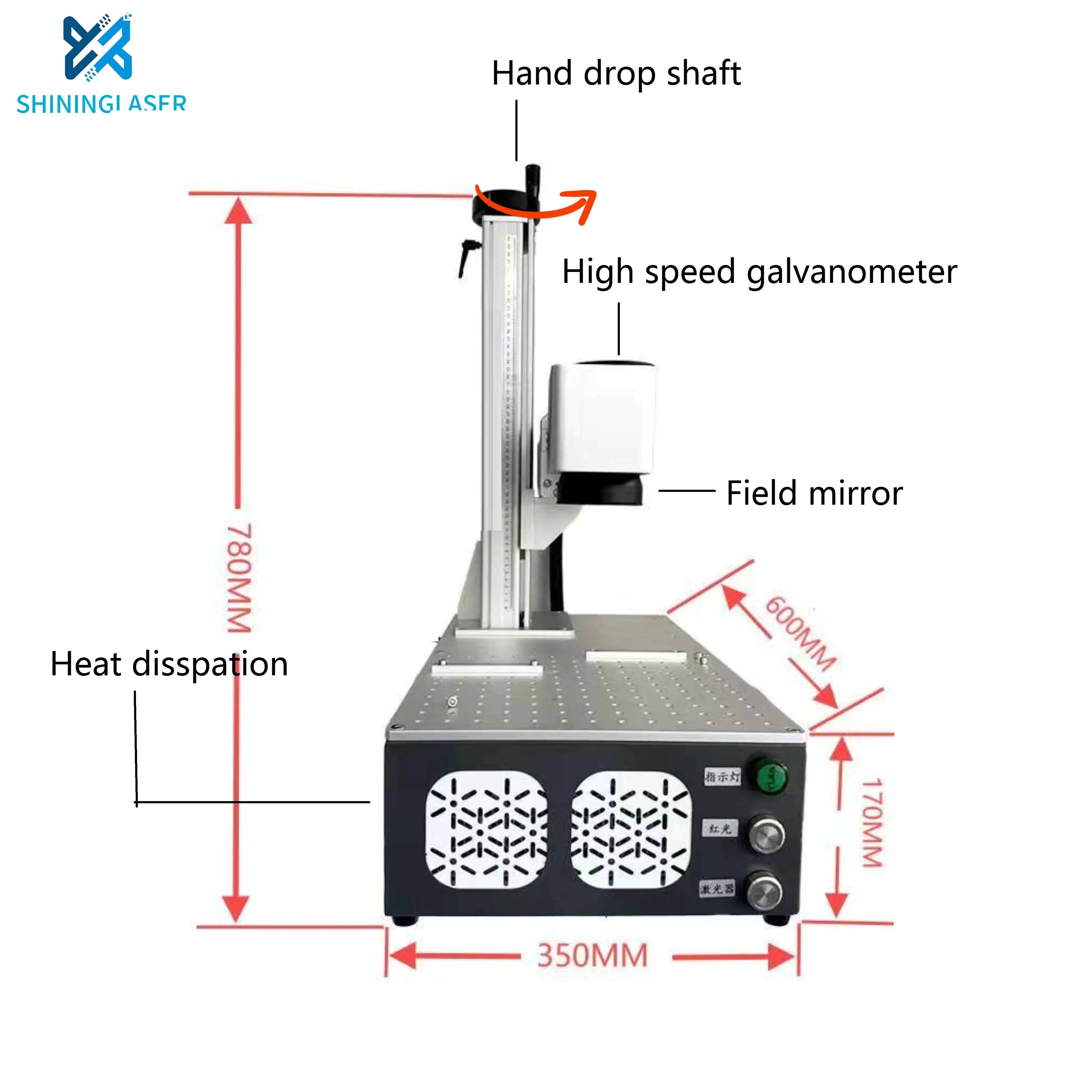 Fast Speed 3w Laser Marking Machine With JPT air Cooling 2D/25D/3D Laser Equipment for Glass Arylic