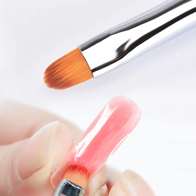 Double-Head Brush Dual-Purpose Nailart Pen Steel Push Glue Stick Multifunctional Nail Pen Poly Gel Pen
