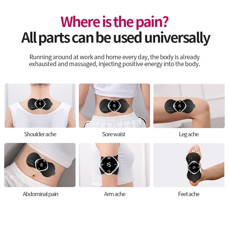 Healthpal 15 Intensities Muscle Stimulator Self Adhesive Electrode Tens Ems Heat Gel Massager Pad Electrode,Ems Pads For Ems