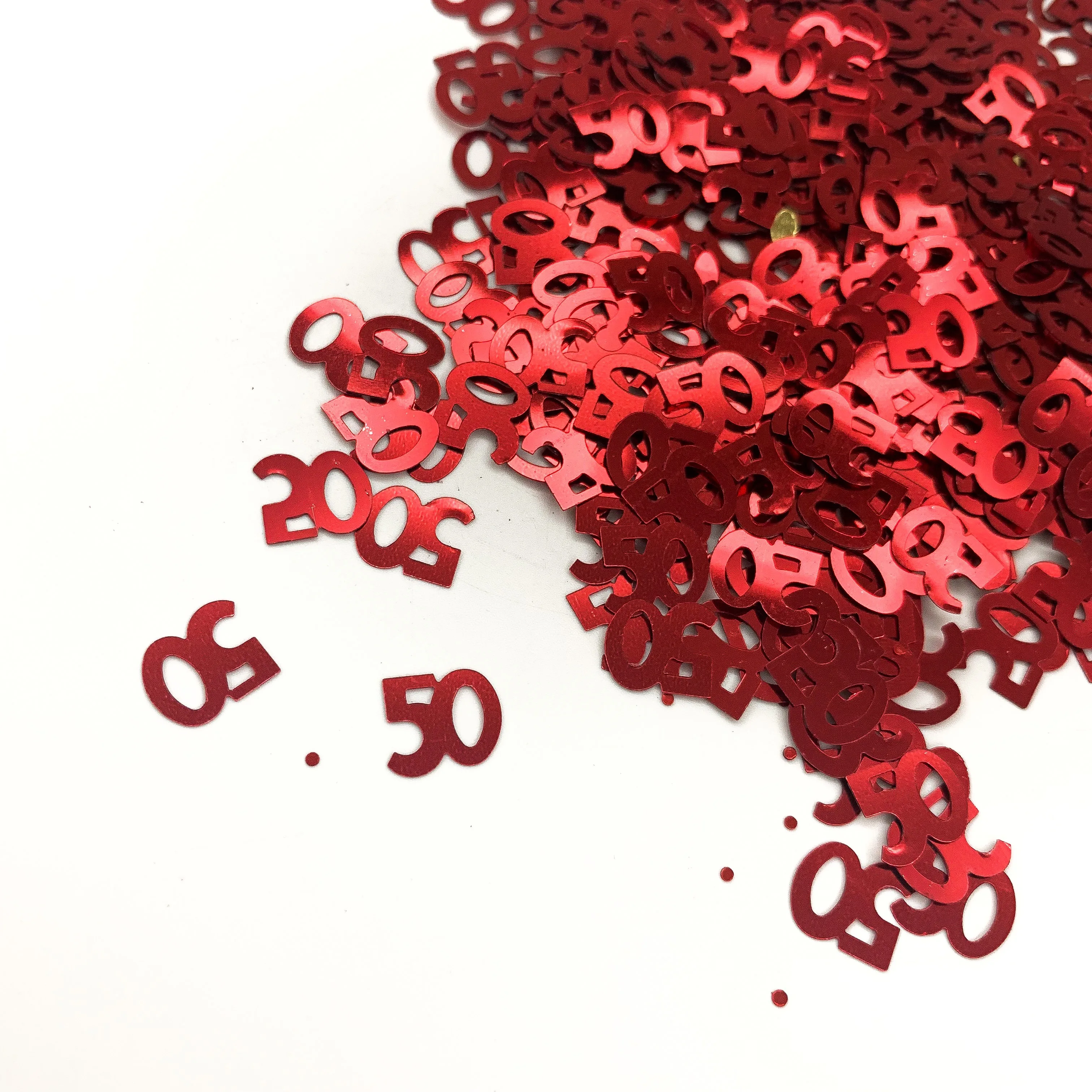 Блестки из ПВХ и ПЭТ в форме цифр 50, нестандартные блестящие рождественские праздничные украшения