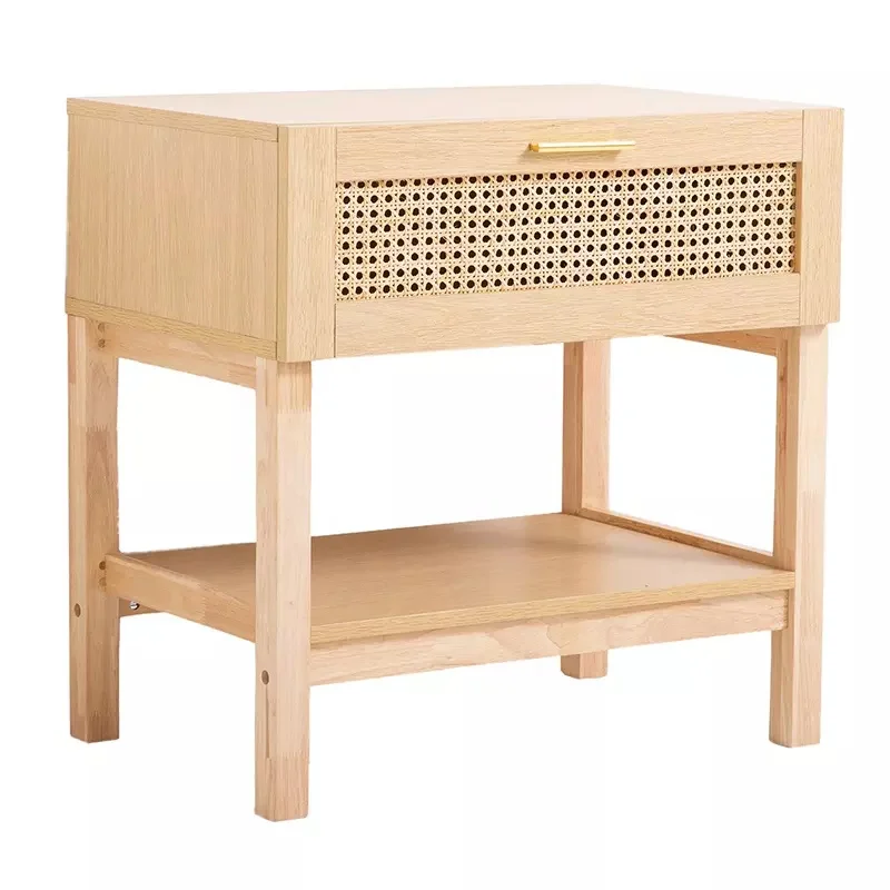 High quality family furniture Modern Nordic rattan bedside table Sofa side table