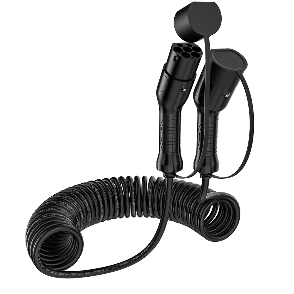 EV зарядное устройство Европейский и американский стандарт Удлинительный кабель для быстрой зарядки с током 32 А мощностью 7 кВт