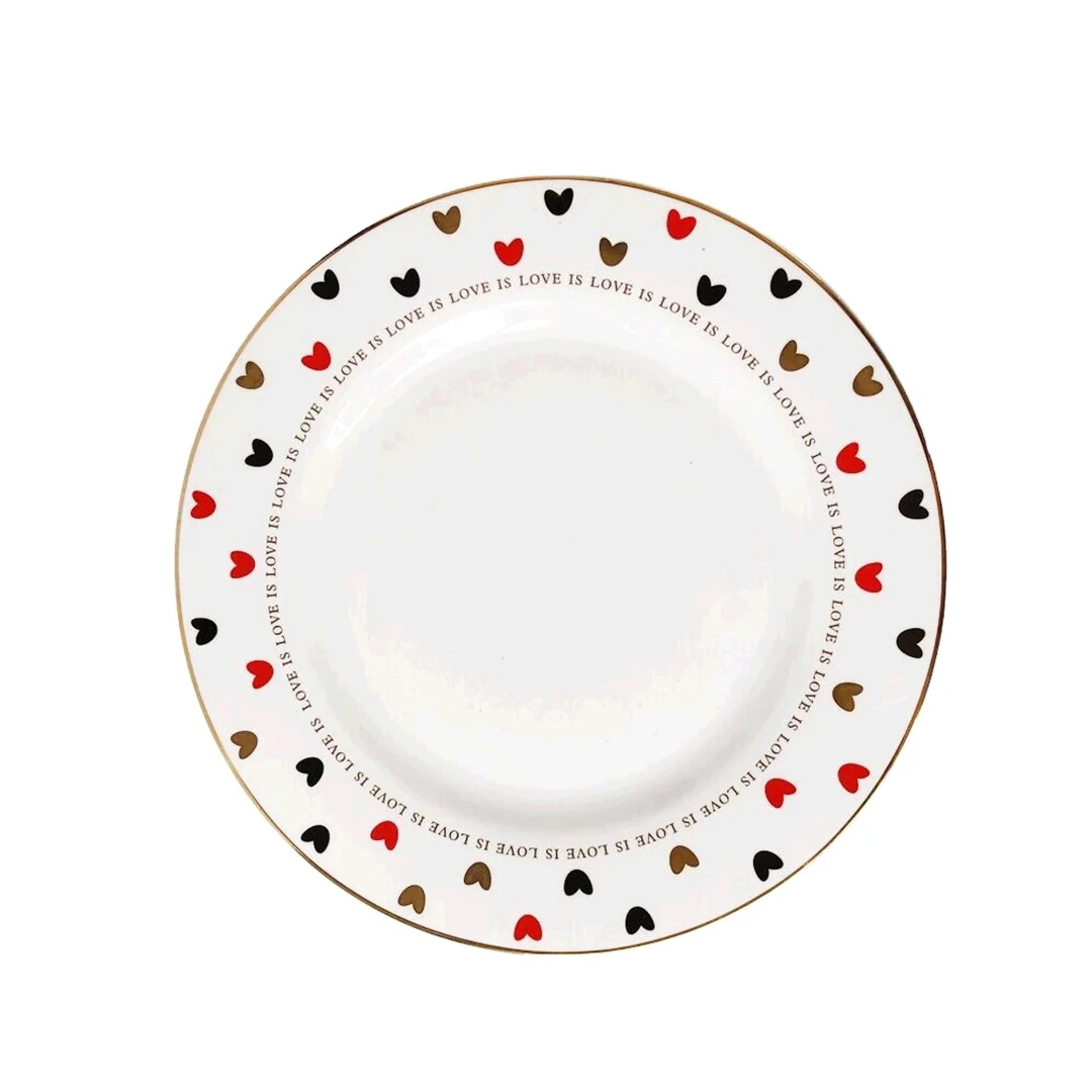 plates set for kids tableware 8 inch ceramic custom design dinner plates set decal customization luxury serving dishes