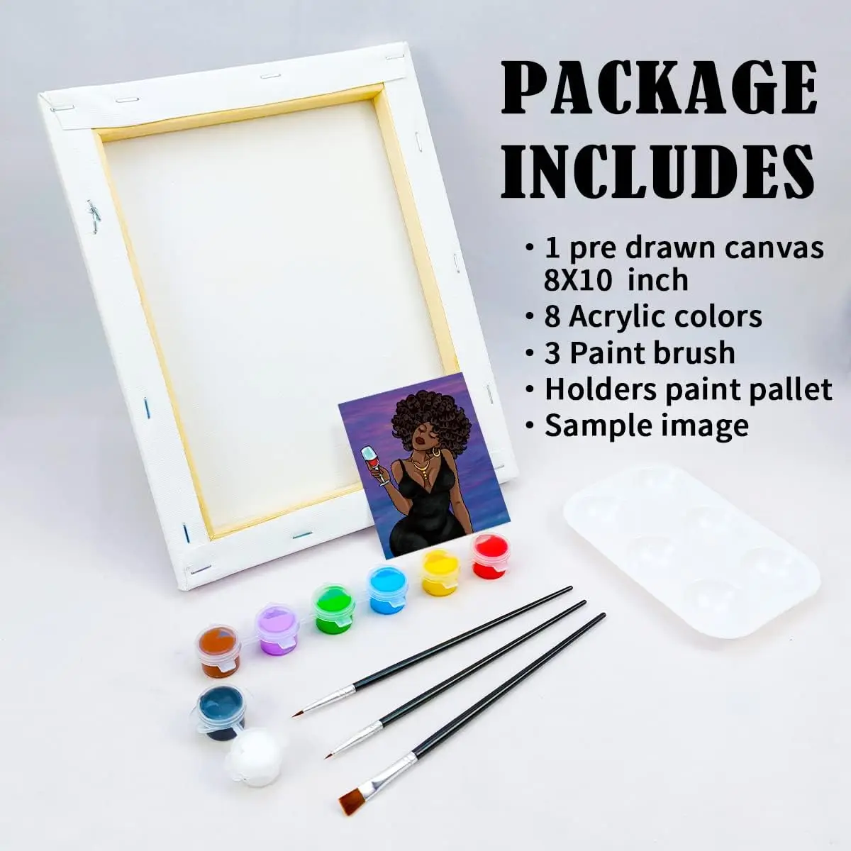 Canvas Painting Kit Pre Drawn Canvas for Painting for Adults Party Party Kits Paint and Sip Party Supplies 8x10