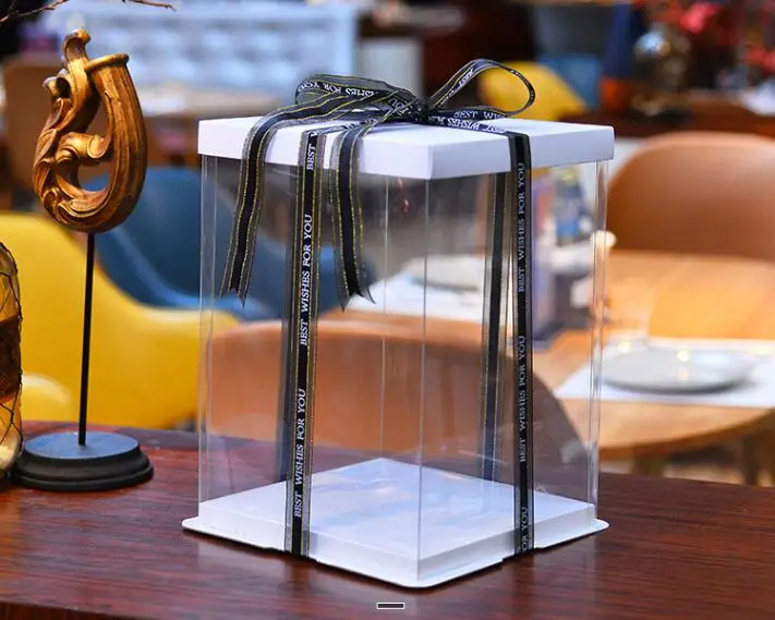 
Clear Cake PVC Box, Transparent PET Bakery Acetate Box Packaging 