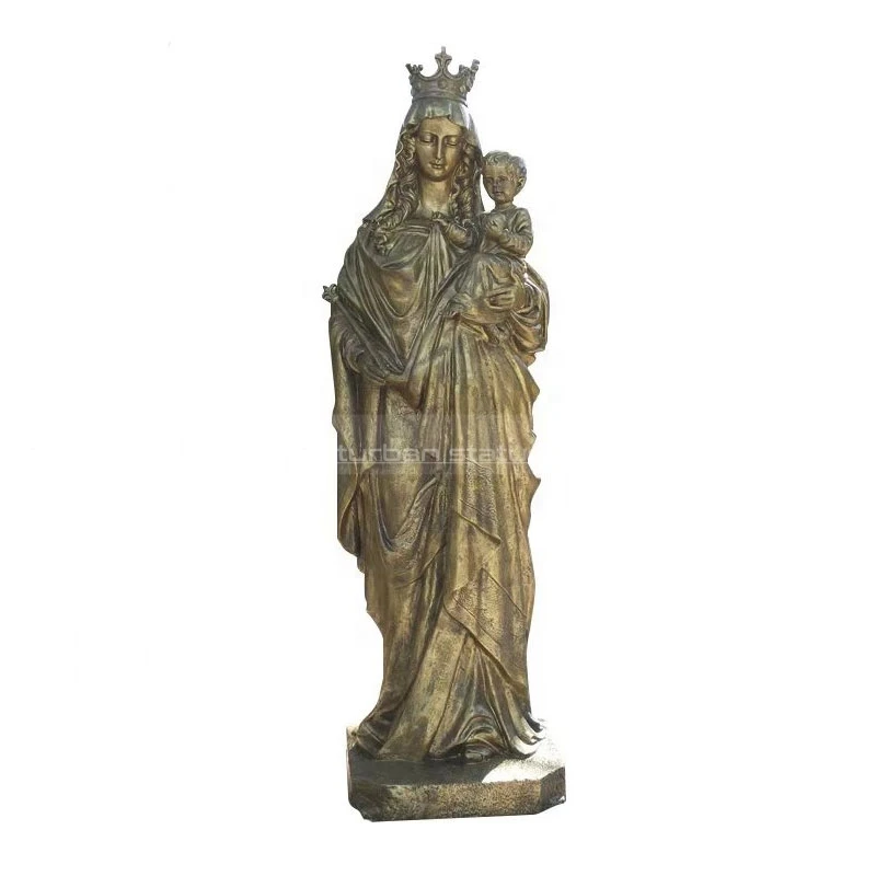 Custom Outdoor  life size bronze Religious  blessed virgin mary garden statue for Plaza Street decoration mary sculpture
