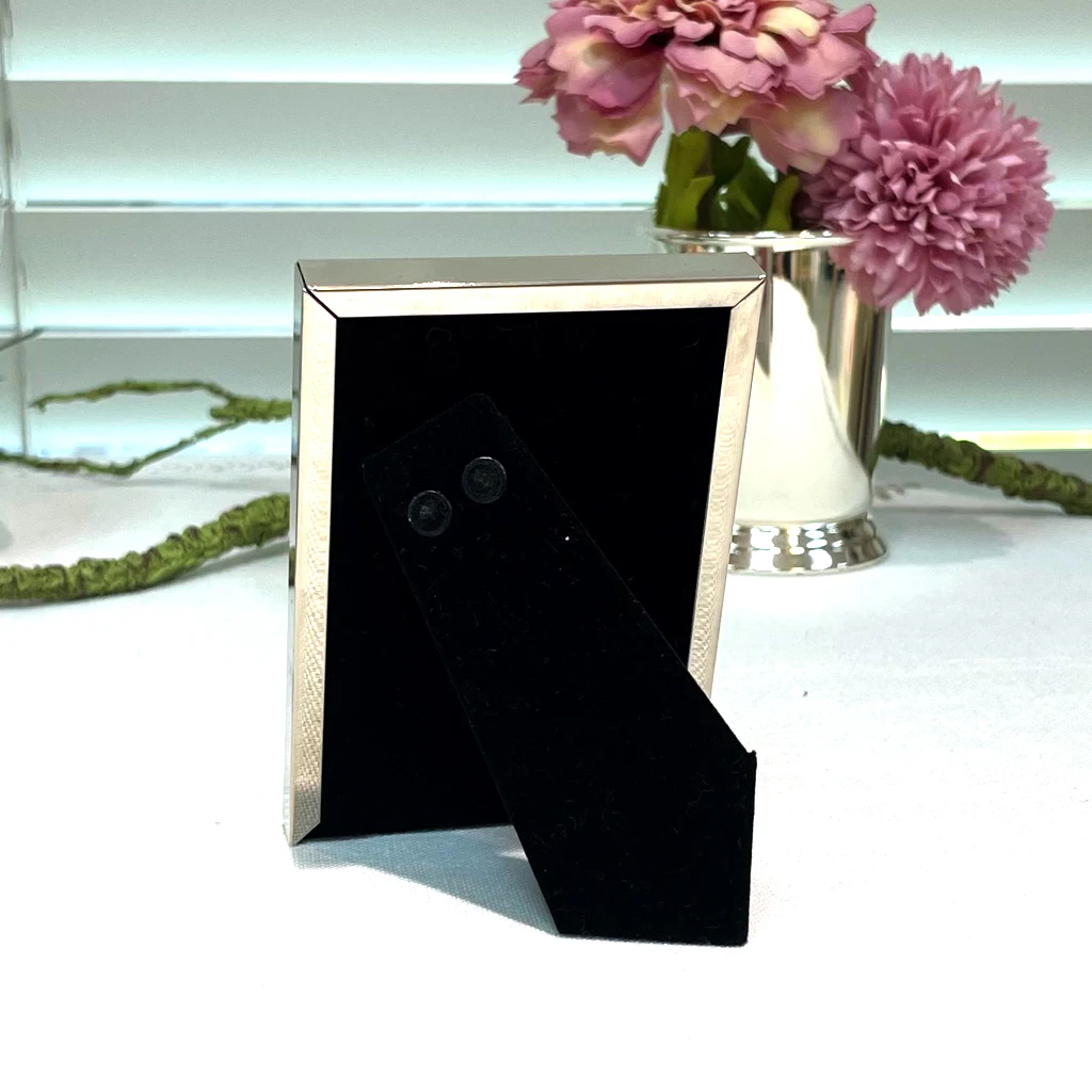 6x9cm mini metal iron stamping in  nickel plated with glass picture frame small size 2.5x3.5inch metal silver color photo frame