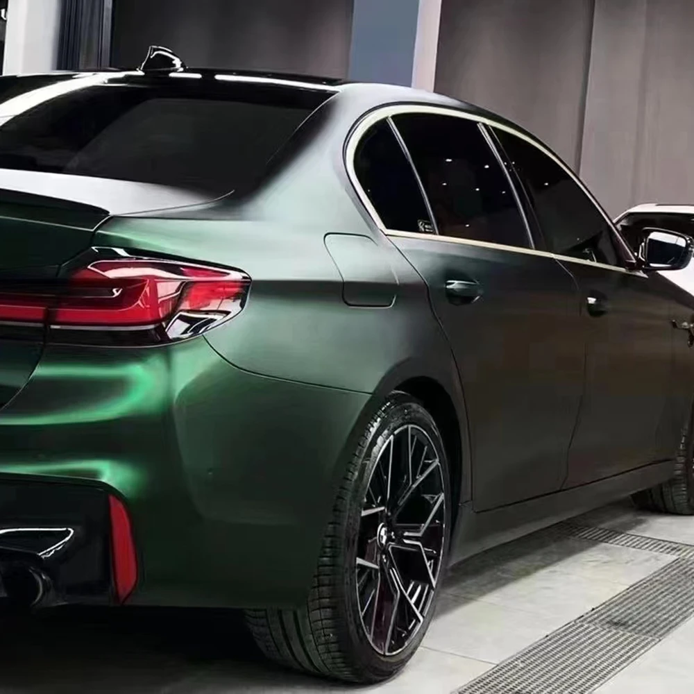 TSAUTOP 1.52*18m ROHS PET Metallic Venom Green Super Chrome car wrap near me vehicle vinyl wrap supplies