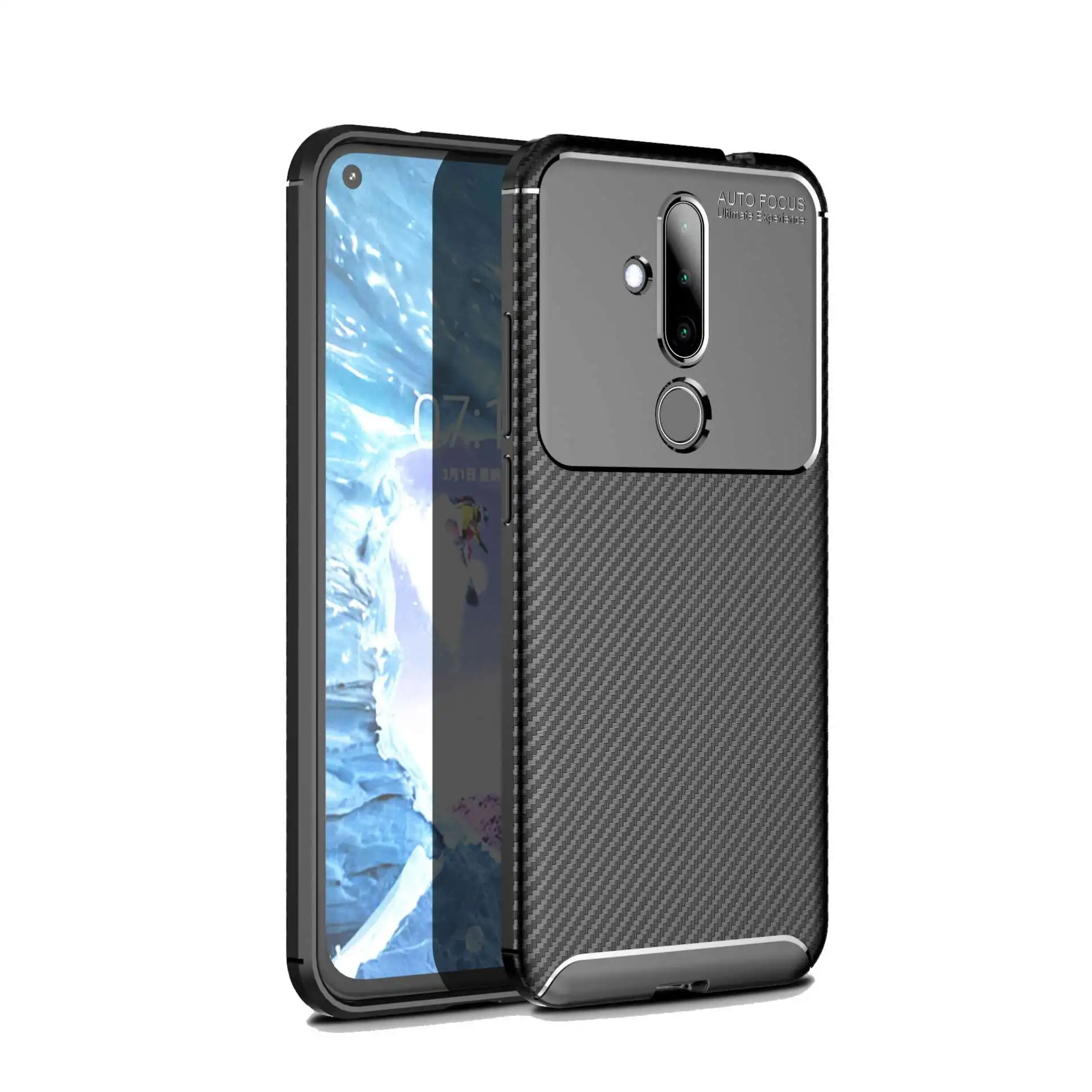 
 Мягкий чехол для Nokia 6,1 Plus, Новое поступление, Лидер продаж, ударопрочный армированный мягкий чехол из углеродного волокна и ТПУ для мобильного телефона  