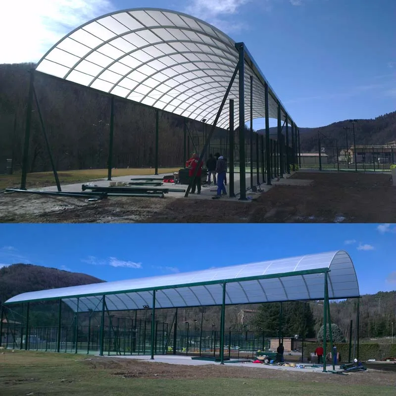 Carpa cancha baloncesto outdoor basketball soccer membrane structural shade roof design of stadium tent for basketball court
