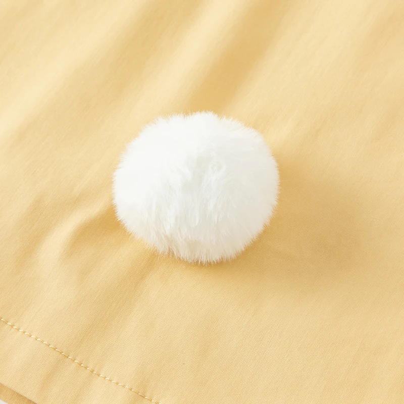 DB3242334 DAVE BELLA Children Girls Trench Coat 2024 Autumn Wear New Girl Baby Sweet Cotton Hooded Coat