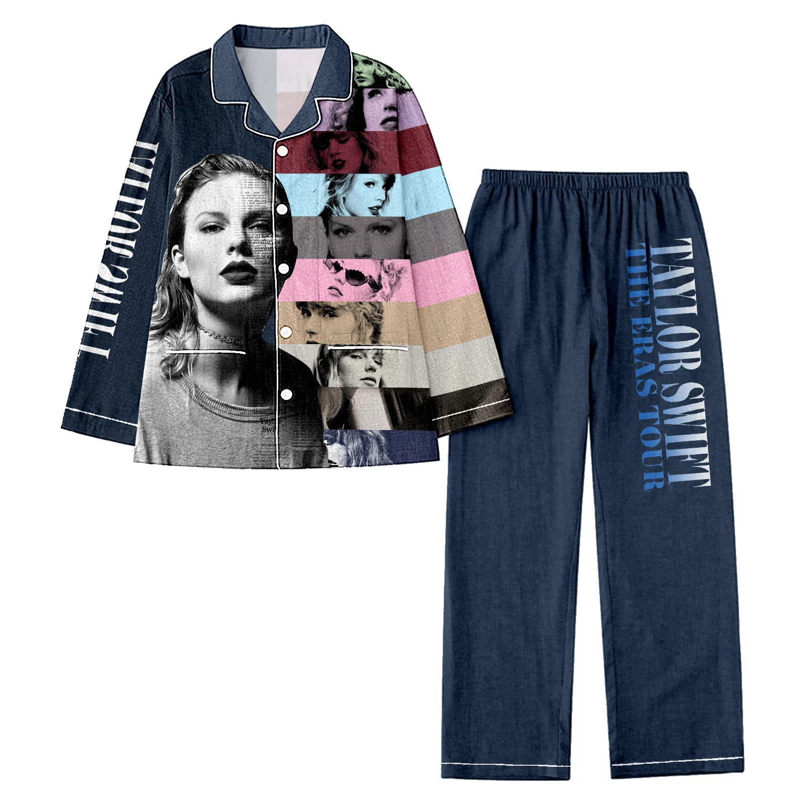 Women taylors swift Custom Summer Woman Luxury P Cami Shirt Button Short 2 piece Silk Satin Sleepwear Pajamas Sets For Women