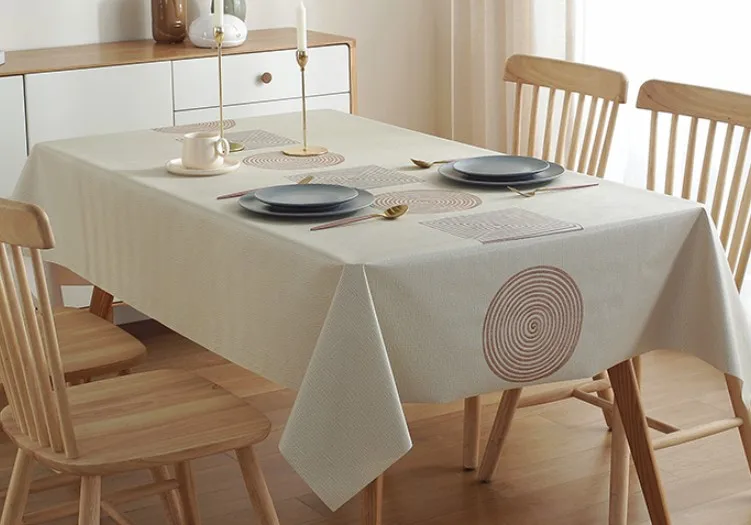 
Rectangular polyester waterproof solid color table cloth custom design simple fashion high-quality party tablecloth 