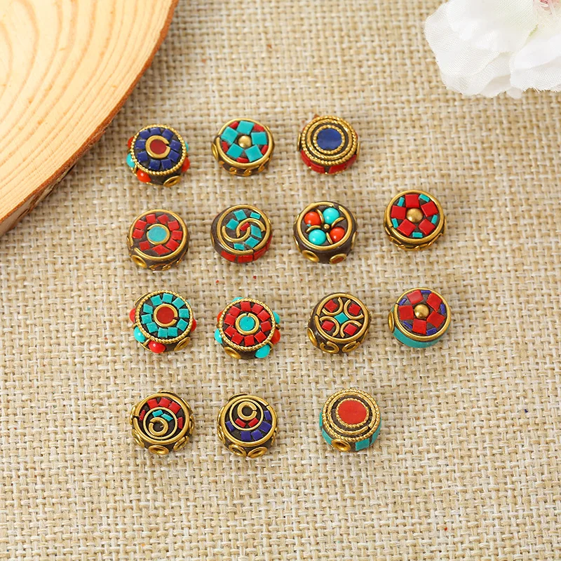 Hot Sale Handmade Round Brass Buddhist Tibetan Nepalese Bead for Jewelry Making