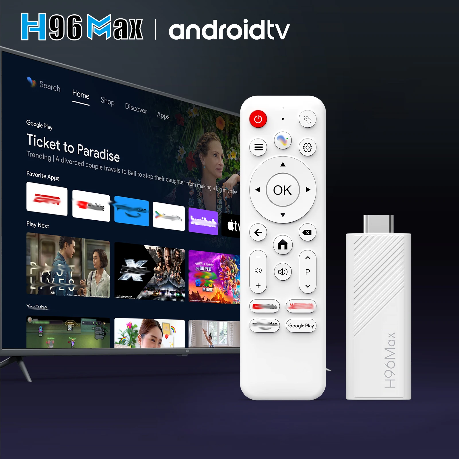 ТВ-стик Haoyu H96MAX H313 ТВ-Стик 2 4 г/5 8 Г Wi-Fi голосовой пульт дистанционного управления К ультра HD tvstick ключ