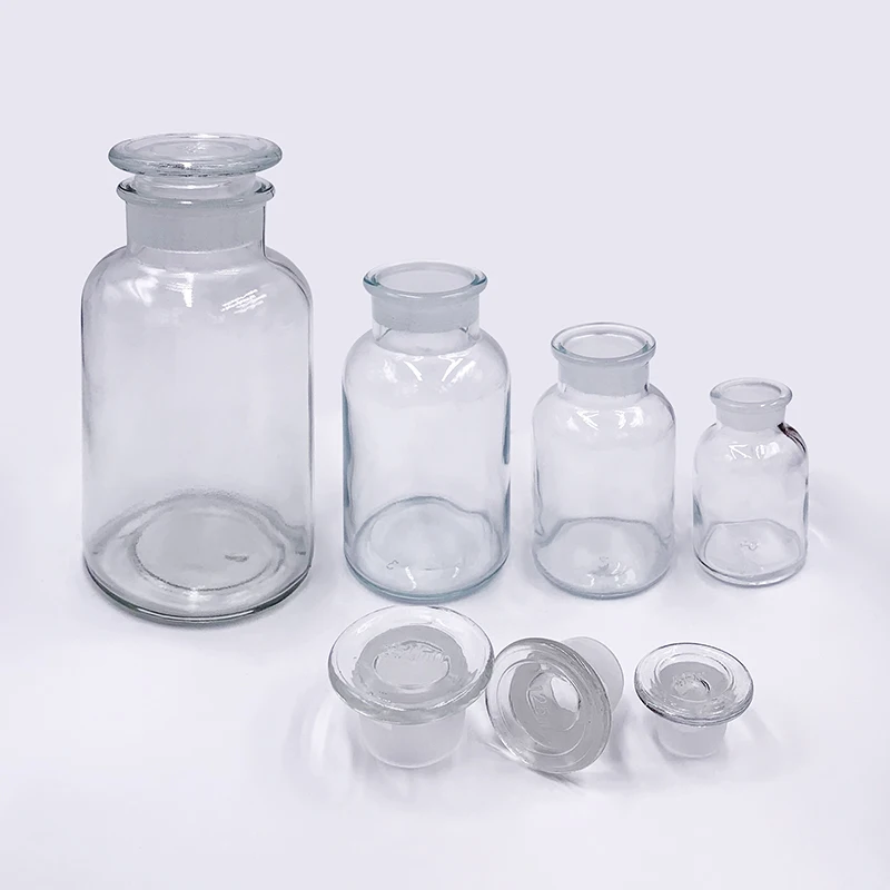 Amber Brown 50ml 125ml 250ml 500ml Apothecary Medical Bottle Lab Chemical Wide Mouth Glass Reagent Bottle