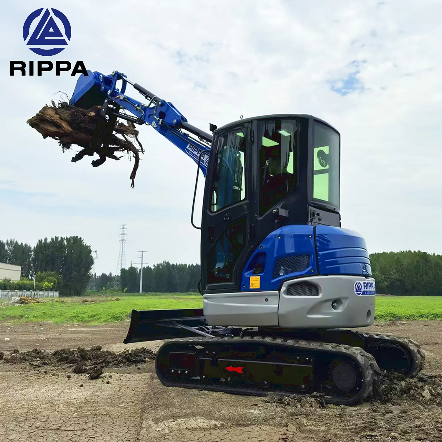 RIPPA Diesel Small Excavator Earth Moving Machinery Epa Engine Mini Bagger 3.5ton New Farm Digging Machine Mini Digger