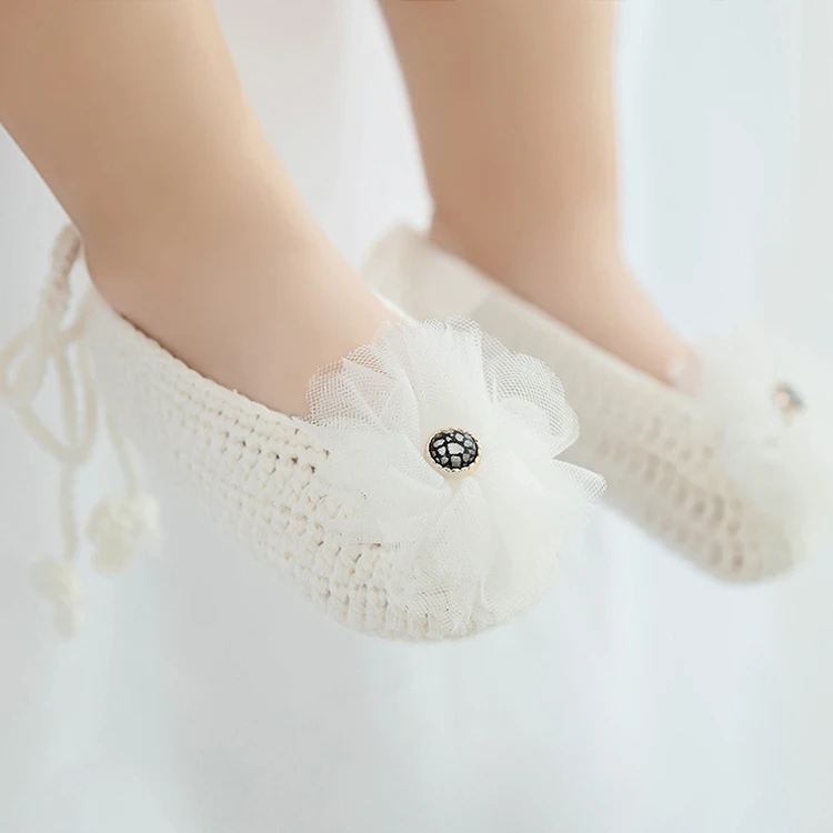 
Drop ship Baby boy hand-knitted crochet shoes soft-soled knitted toddler shoes 