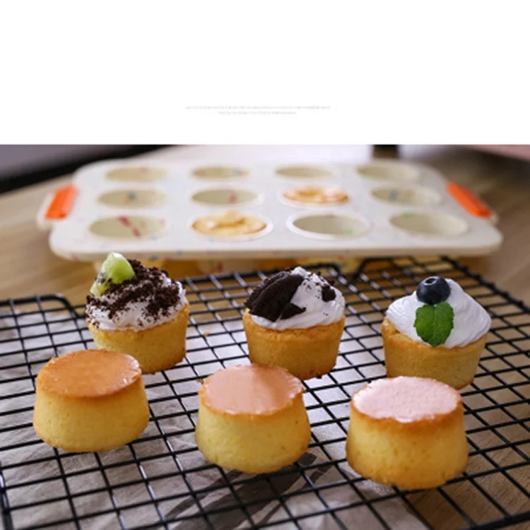 Microwave Safe 12 Cup Silicone Muffin pan,Non-Stick Silicone baking pan,silicone cupcake mold